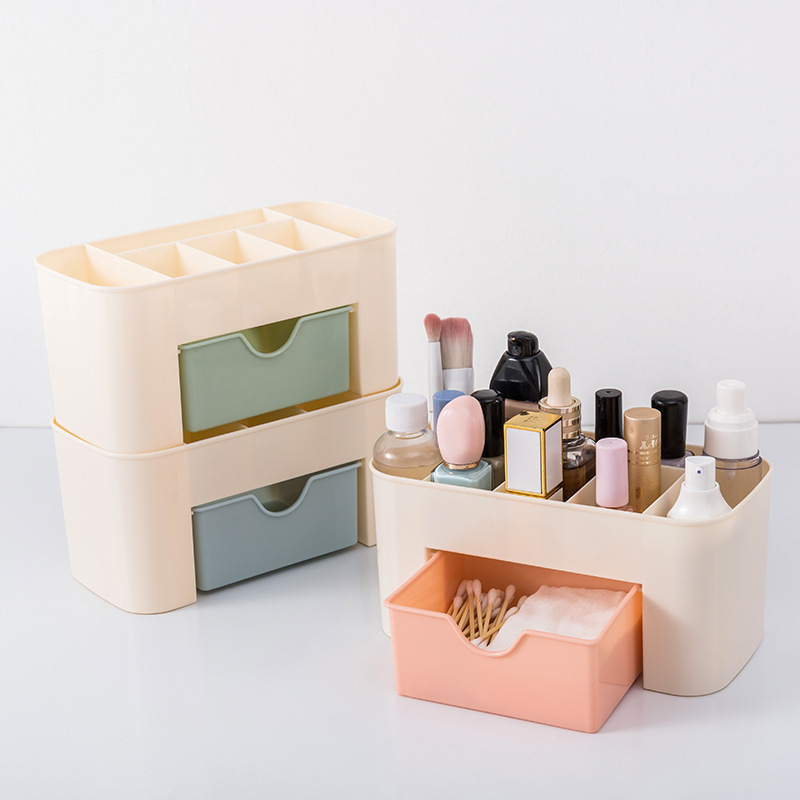Caja de almacenamiento de cosméticos de escritorio lápiz labial rack tocador acrílico chica cuidado de la piel acabado cajón de almacenamiento de joyas