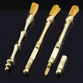 正宗铜艺养壶笔 功夫茶具 茶盘刷子 不掉毛茶刷扫茶笔壶刷大号笔