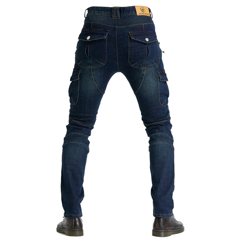 Pantalones de montar en motocicleta directos de fábrica pantalones vaqueros de los hombres resistentes a las caídas fuera de la carretera verano cuatro estaciones pantalones casuales de motocicleta de algodón puro