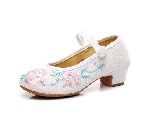 Fangya 2020 Spring Collection Ethnic Style Hanfu Shoes for Women, Embroidered Qipao-style Ankle Shoes, Traditional Chinese Dance Shoes