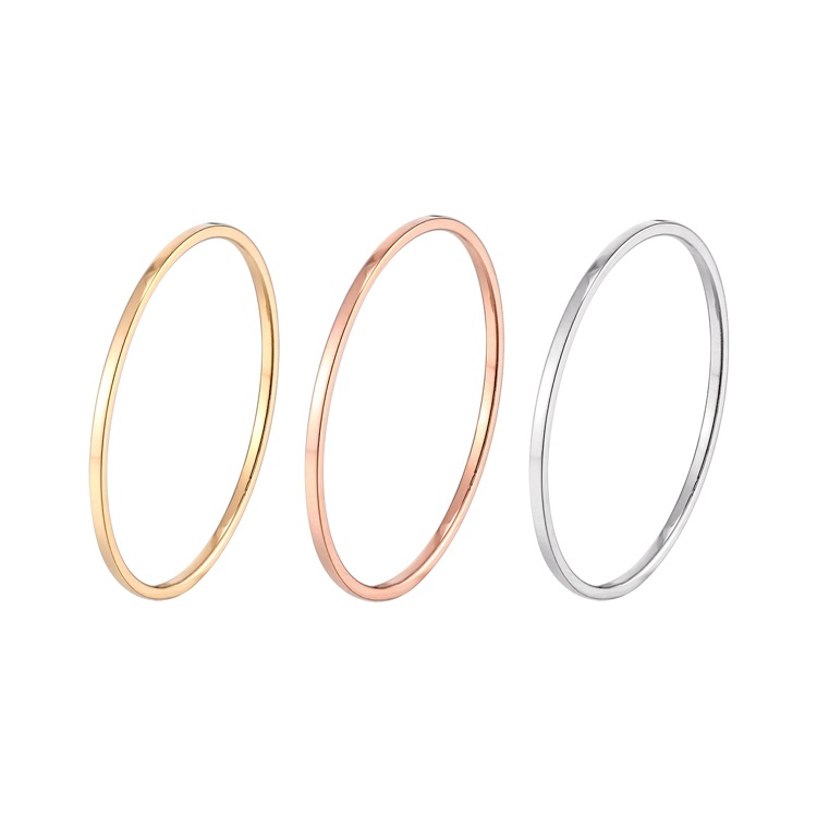 1 Piece Simple Style Solid Color Titanium Steel Plating Rings display picture 1