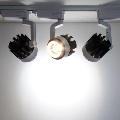 LED轨道灯20w30w全套服装店背景墙展厅COB导轨灯射灯暖黄光白光|ru