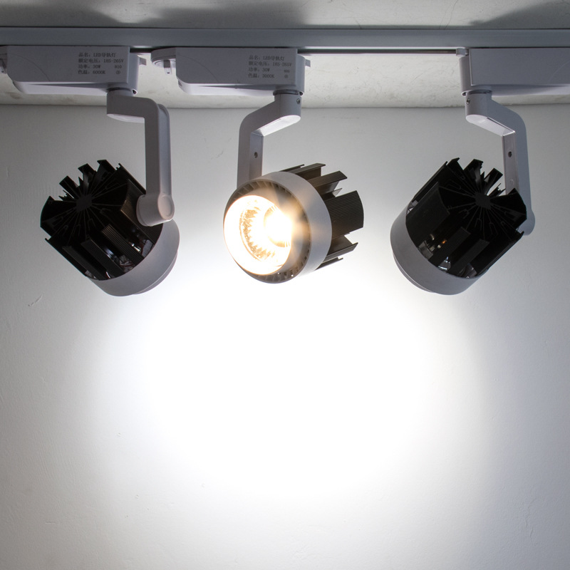 LED轨道灯20w30w全套服装店背景墙展厅COB导轨灯射灯暖黄光白光|ru