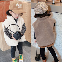 男女童马甲羊羔绒加不倒绒百搭冬季上衣坎肩25新款外贸童装代发