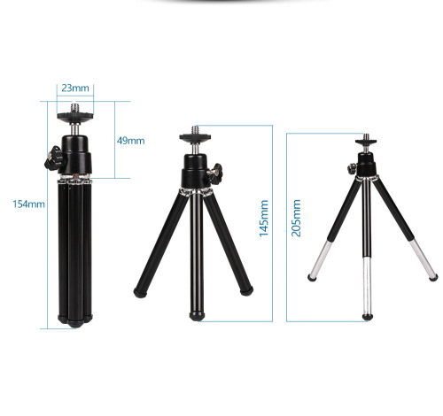 All-metal tripod, metal head, desktop tripod, two-section aluminum tube tripod mini stand