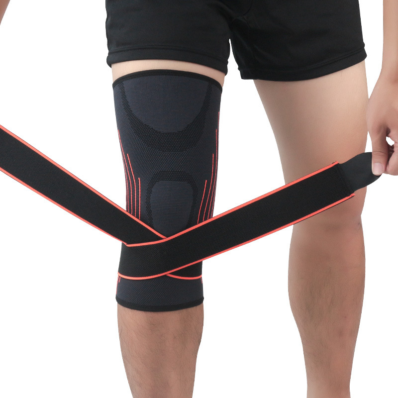 跨境运动护膝盖针织保暖绷带加压护腿套篮球足球登山跑步护具代发