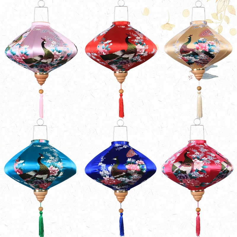 Chinese flashlight, festive Japanese lamp, peacock