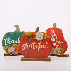 Thanksgiving Pumpkin-Shaped Wooden Craft Ornaments | Harvest Festival Scene Decorations | Factory Wholesale Wooden Crafts