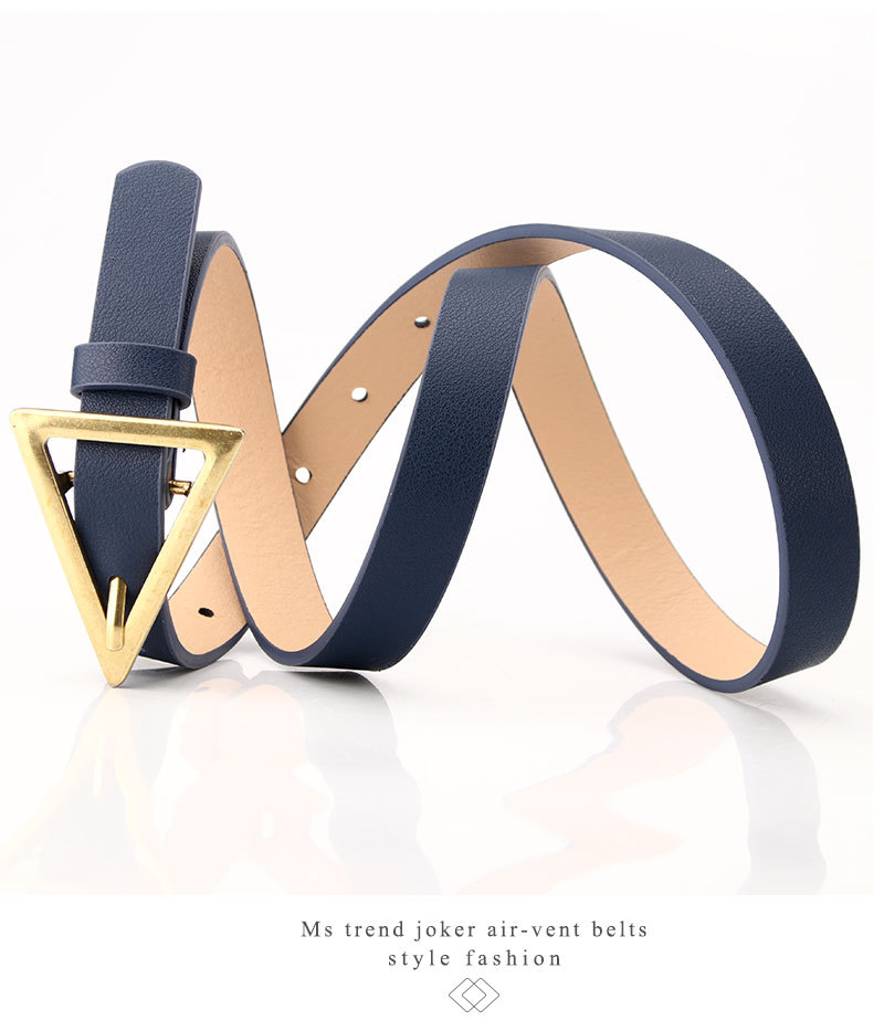 Fashion Triangle Buckle Thin Belt Personality Decorative Belt display picture 7
