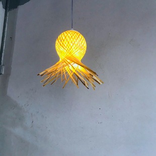 竹编吊灯中式灯笼火锅店饭店餐馆竹艺灯水母竹篾装饰落地灯小吊灯-阿里巴巴