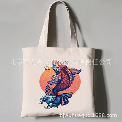machining Customized advertisement Canvas bag gift Canvas bag Cotton bags Shopping bag Silk screen Thermal transfer Sublimation