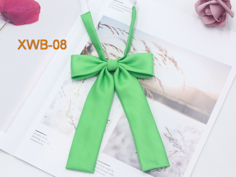 Pajarita de mango largo pequeño de sarga de color sólido, pajarita, punto de flor al por mayor, traje de marinera casual coreano para mujer, pajarita uniforme JK