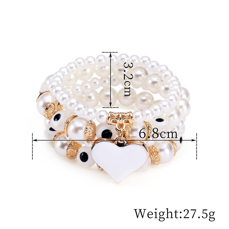 Bohemian Beaded Simple Multilayer Pearl Love Bracelet display picture 13