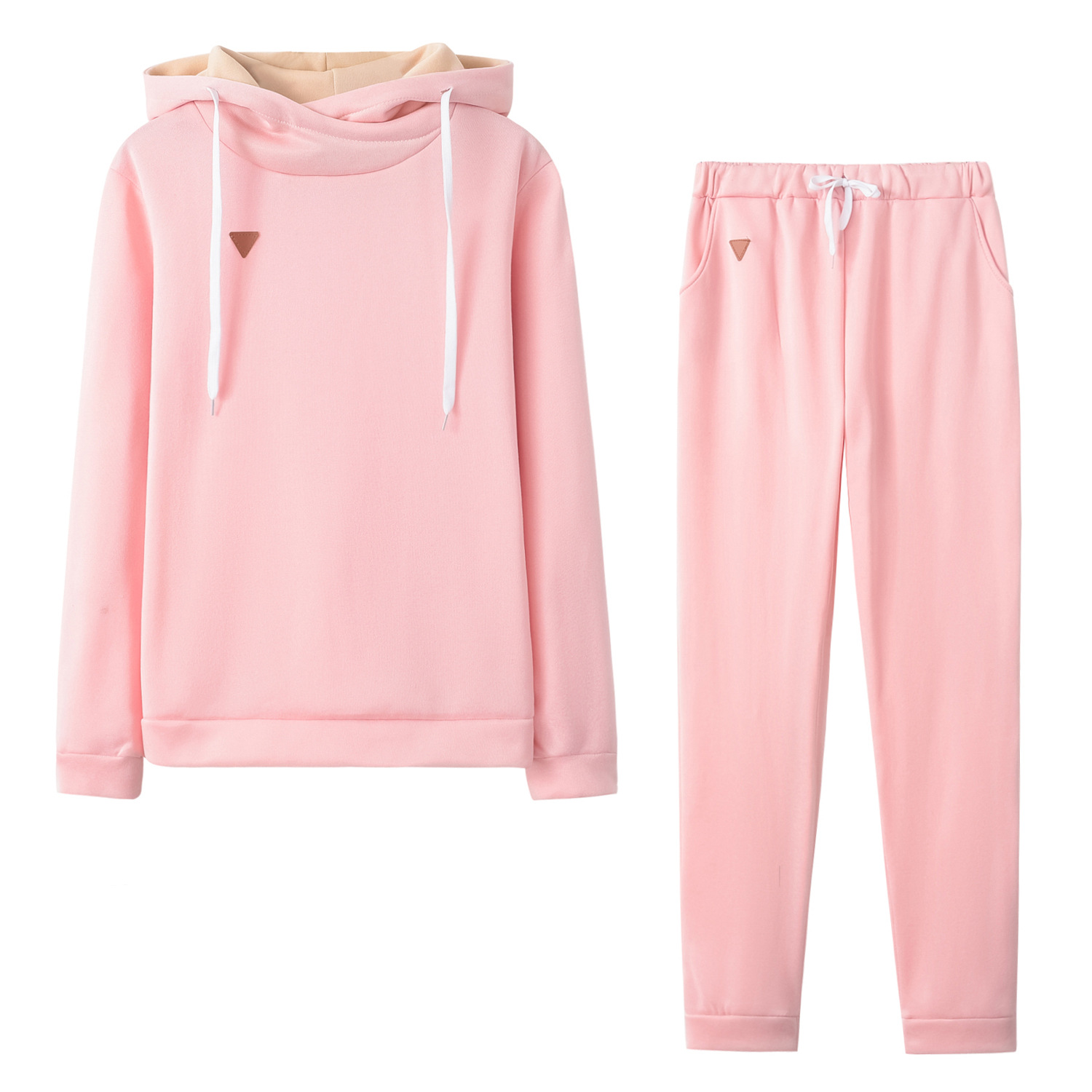 9531#2019 European American Women's Clothing Autumn And Winter Hot-selling New Fleece Fashion Leather Patch Casual_ecoleips.com