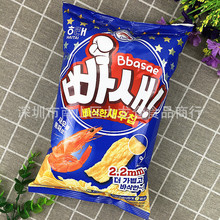 批發 韓國進口海太濃濃鮮蝦味原味窄薄脆鮮蝦片膨化休閑零食品60g