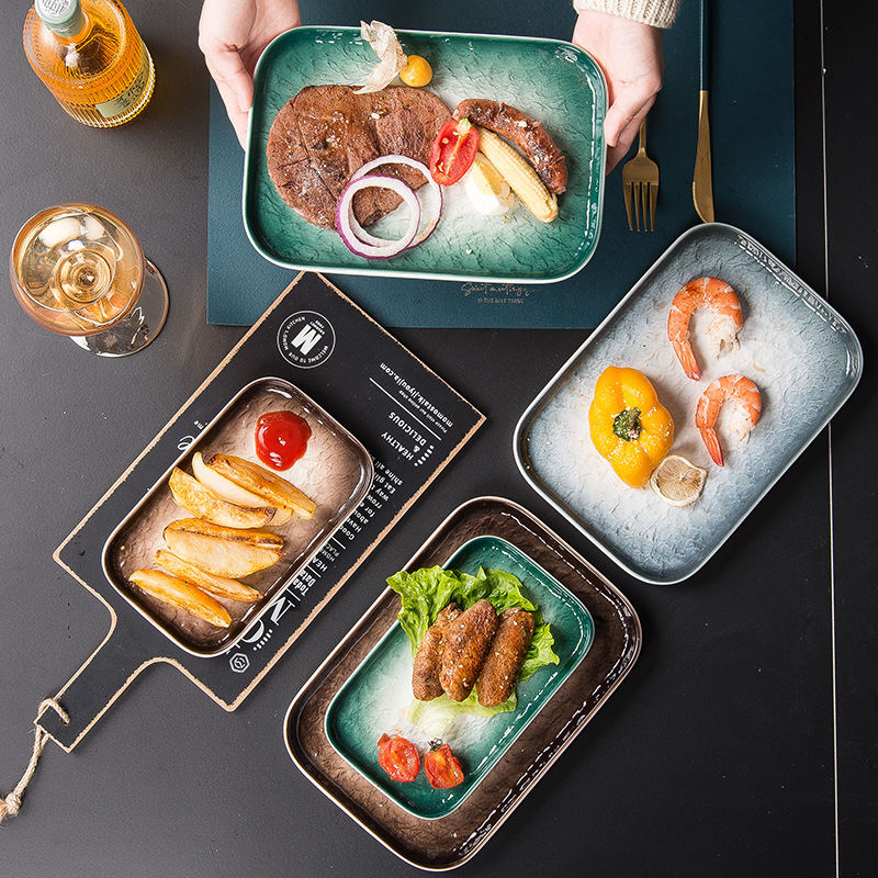 INS Nordic vajilla de cerámica Placa de desayuno del hogar plato de comida restaurante creativo plato Occidental Placa de Pasta Placa de filete