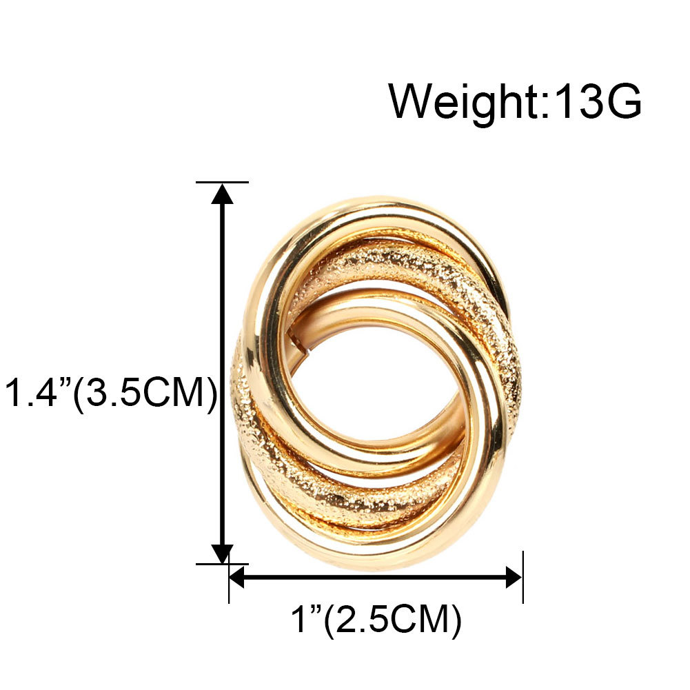 Europäische Und Amerikanische Atmos Phä Rische Metall Persönlichkeit Einfache Runde Ringschnalle Hohle Ohrringe Grenz Überschreitende Mode Ohrringe Weibliche F5320 display picture 1