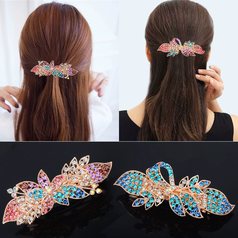 Metal Hairgrip Hairpin, Korean Style Floral Barrette, Adult Decorative Clip, 9×4×4 cm