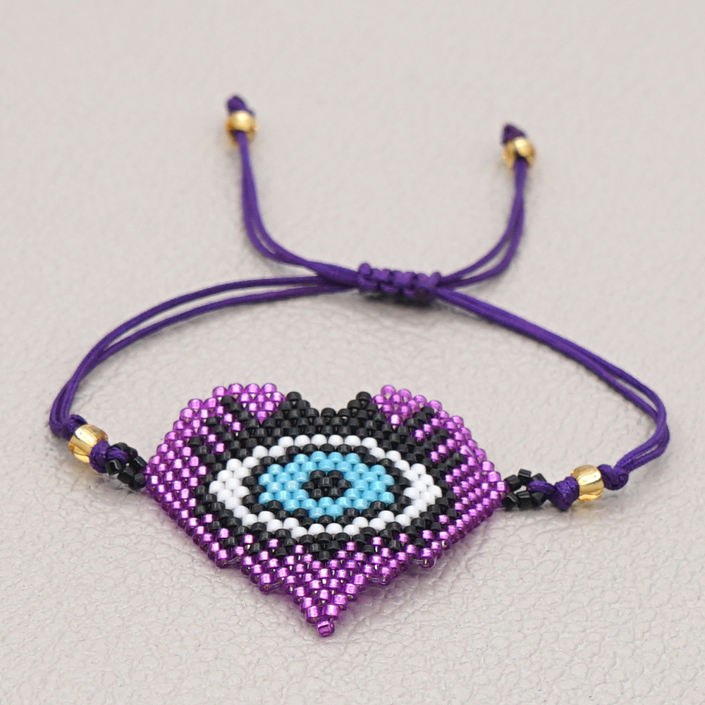 Fashion Beaded Love Eye Rice Beads Hand-woven Bracelet For Women display picture 4