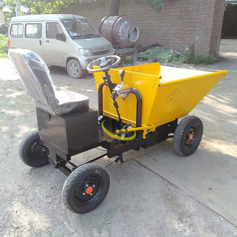 电动砂浆运输小推车  电动灰斗车四轮电动拉灰车  建筑工程翻斗车