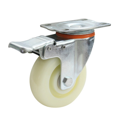 3寸尼龙万向轮4寸5寸重型推车工业脚轮拖车小车定向轮轱辘定制|ms