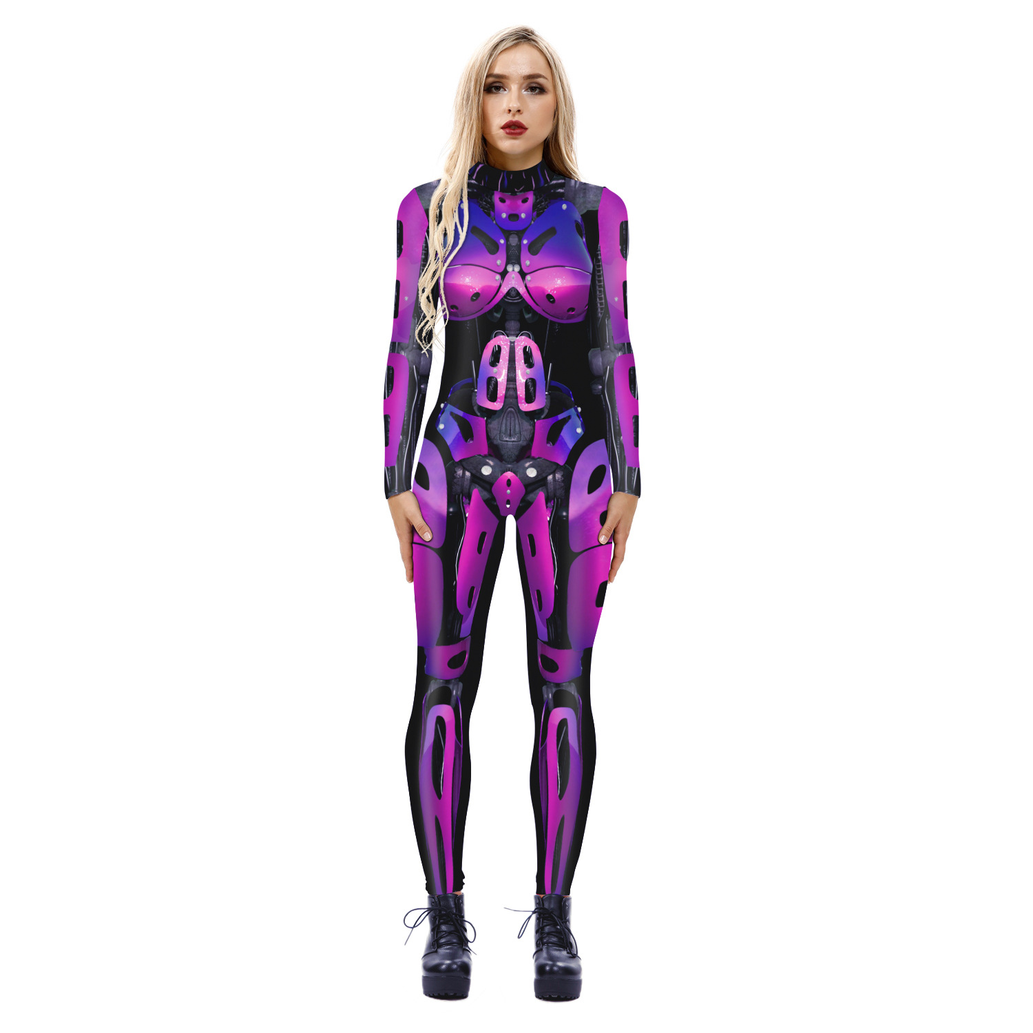 Women Digital Women Printed Wear Character Cosplay Clothes Long Sleeve Cosplay Halloween Jumpsuit
