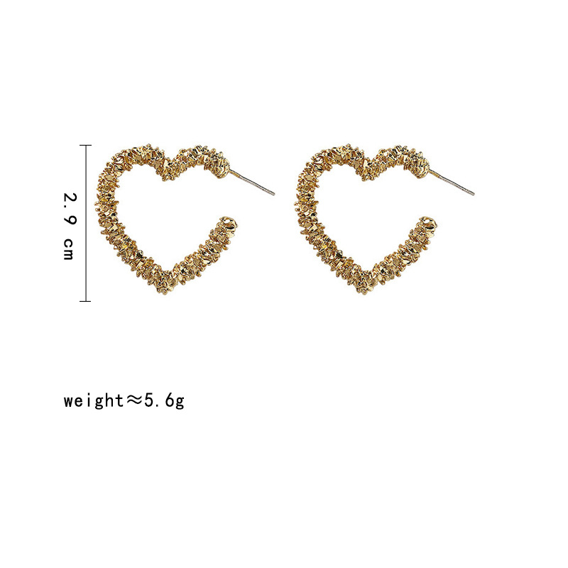 925 silver needle new fashion simple metal love peach heart geometric earrings wholesale nihaojewelr