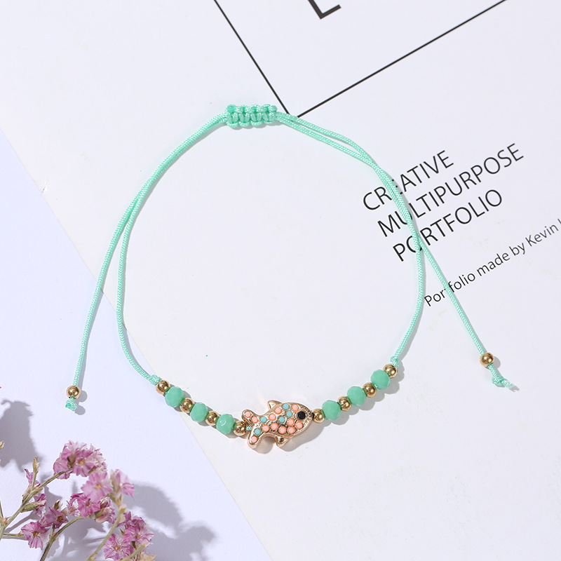 Knitting Design Fashion Fish Artificial Crystal Alloy Rope Knitting Women's Bracelets