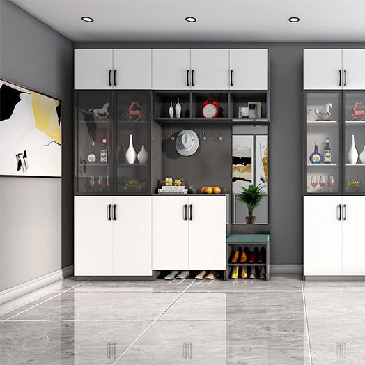 伟询意式玻璃酒柜靠墙简约家用落地酒柜红酒杯酒橱定制