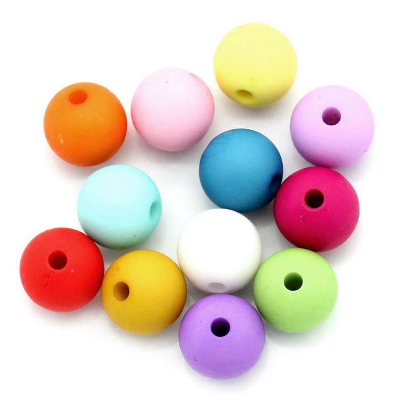 (Цвет) Смешайте Матовые акриловые круглые бусины отверстия 10 ммм-100