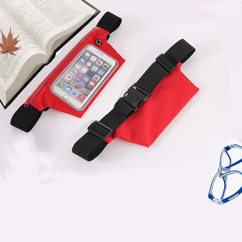Outdoor thin and light sports waterproof phone bag with PVC screen touchable phone pouch running waist bag factory wholesale