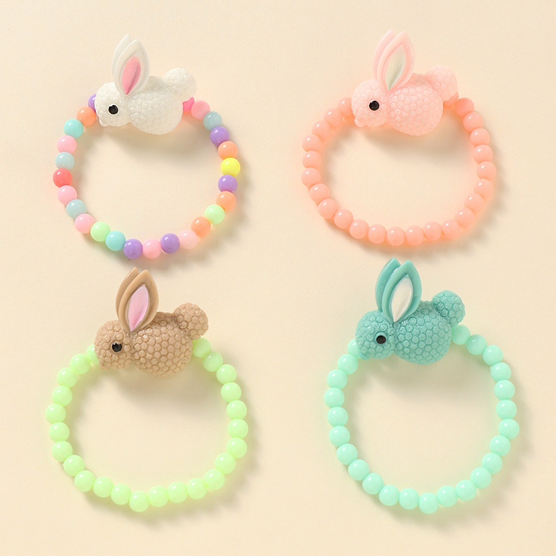 Korean  Cartoon  Colorful Beads Cute Bunny Bracelet display picture 4