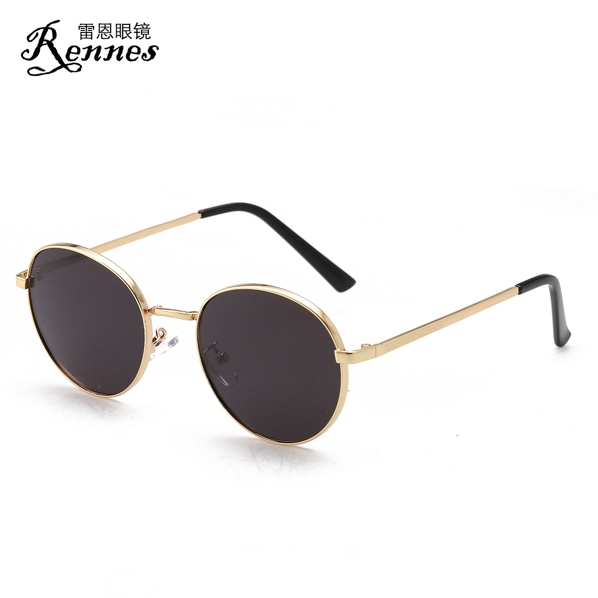 Nueva moda hombres y mujeres de marco redondo gafas de sol Liu Renna mismo retro gafas de sol de las mujeres gafas lisas 381