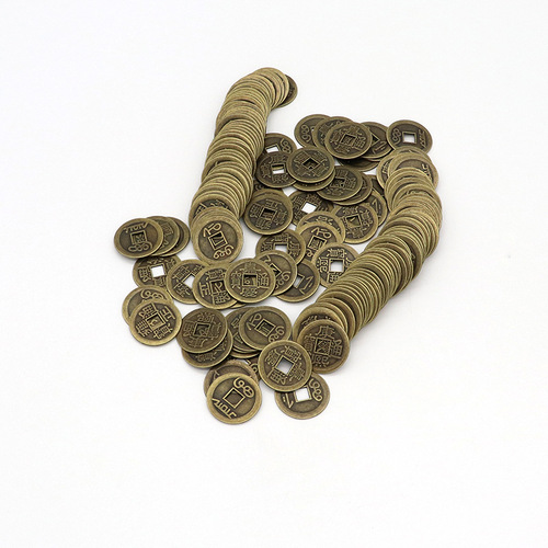 Batch imitation Qing Dynasty ancient coins, imitation brass five emperors copper coins, car key fob, bulk accessories, Feng Shui decorations