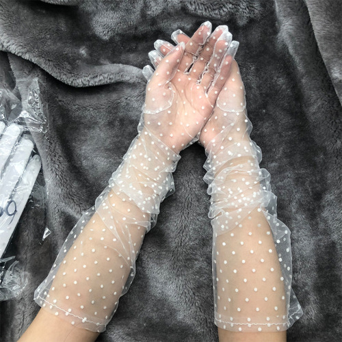 Sun protection gloves, summer thin mesh gloves, cycling and driving touch screen lace gloves