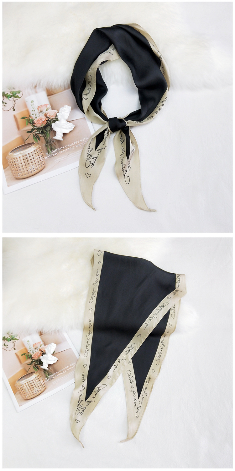 New Twill Letter Diamond-shaped Small Silk Scarf display picture 12