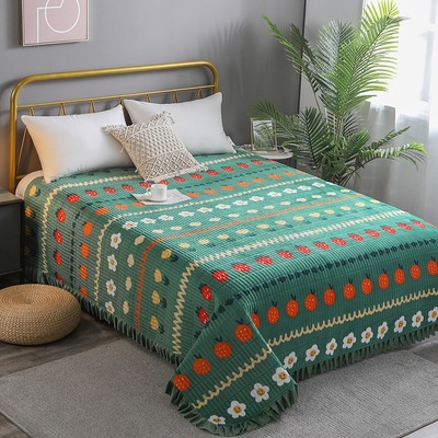 厂家批发 水晶绒加厚花边款床盖   防尘罩|ms