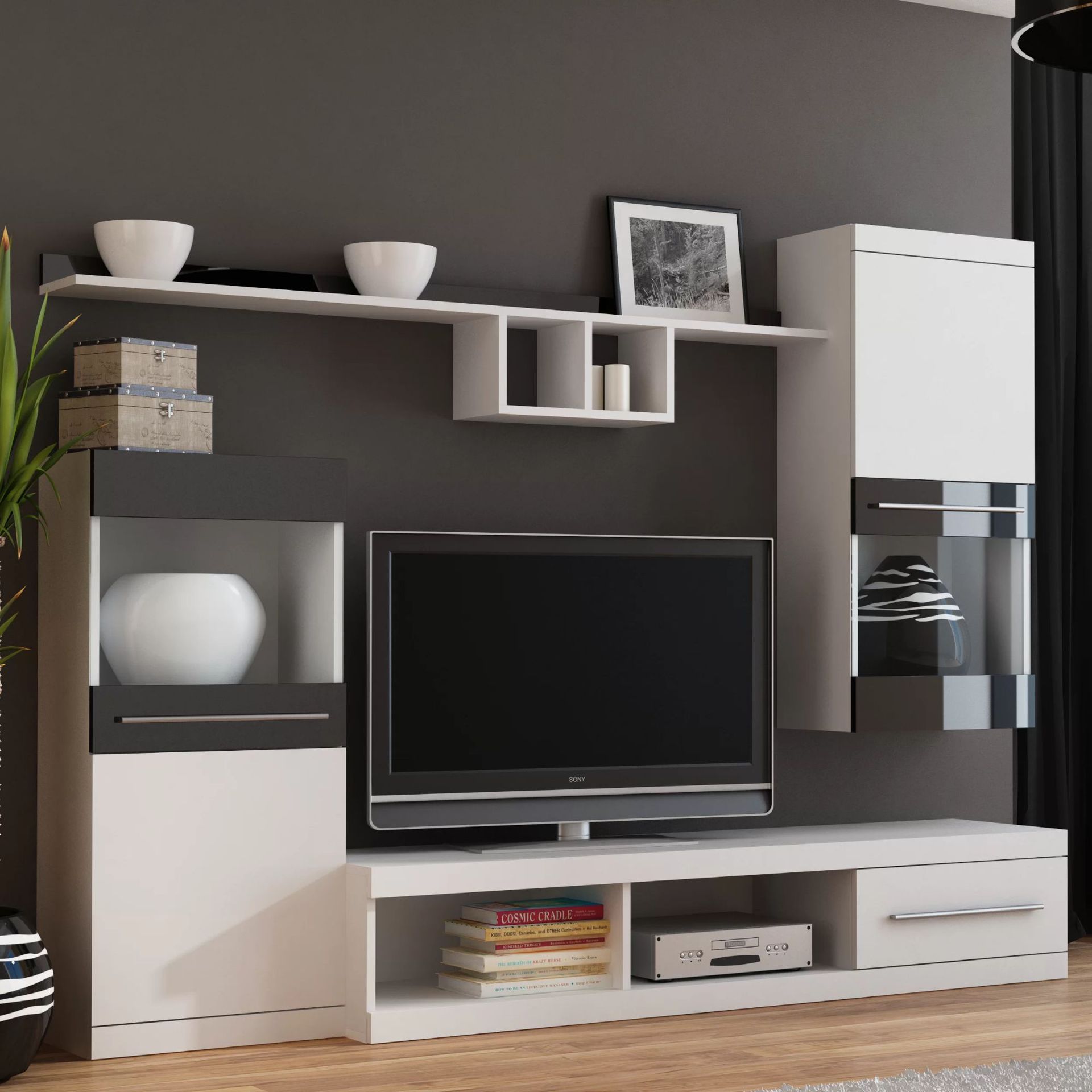 Los fabricantes suministran la combinación de gabinete visual minimalista moderno pequeño apartamento muebles de la sala de estar gabinete TV traje