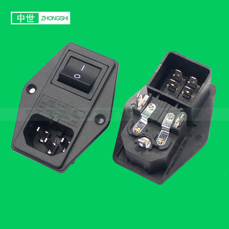 三合一电源双保险插座 品字插座带开关带保险丝 呼吸机高频电刀机