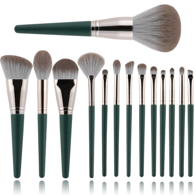 Zonia 14 green cloud makeup brush set Ca...