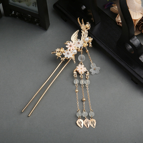 Ancient style Hanfu headdress, fringed bridal hairpin, rocking hairpin, comb plate, hair accessories, hairpin, ancient costume accessories, super fairy