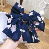 Hairgrip with bow, shiffon cloth, hairpin, hairpins, hair accessory, Korean style, floral print