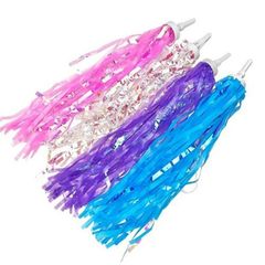 Children's Bicycle PE Laser Streamers, Kids' Bicycle Ribbons, Princess Bike Handlebar Tassels, Pack of 2 for Bulk Wholesale