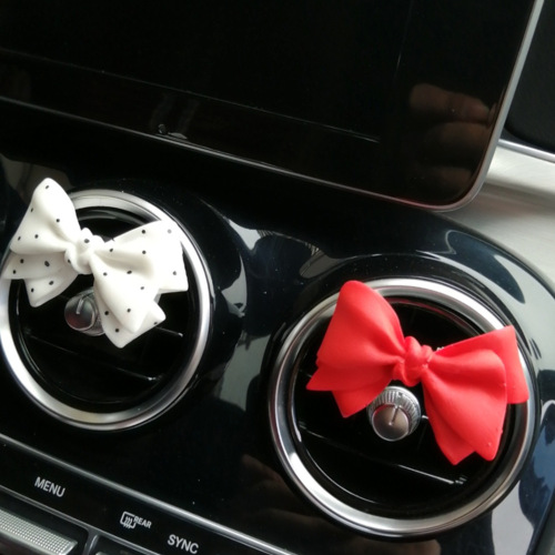 INS Korean style small fresh bow cute innovative car perfume aromatherapy air conditioning outlet clip car interior decoration