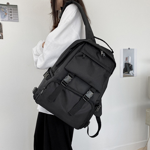 Schoolbags for women, Korean style trendy brand ins workwear style, versatile casual students, men and women schoolbags, Japanese style Hong Kong style retro backpacks