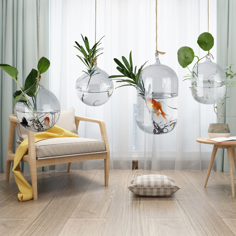 Hydroponic Plant Hanging Fish Tank Hanging Transparent Glass Vase Hemp Rope Small Hanging Bottle Indoor Home Decoration Vase Flower Pot Hydroponic Plant Hanging Fish Tank Hanging Transparent Glass Vase Hemp Rope Small Hanging Bottle Indoor Home Decoration Vase Flower Pot