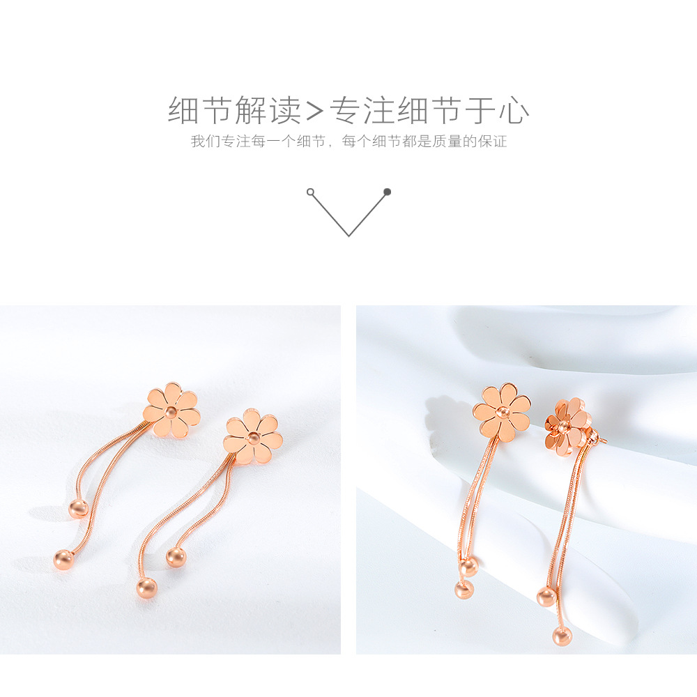 New Fashion Flower Tassel Wild Long Earrings Wholesale display picture 4