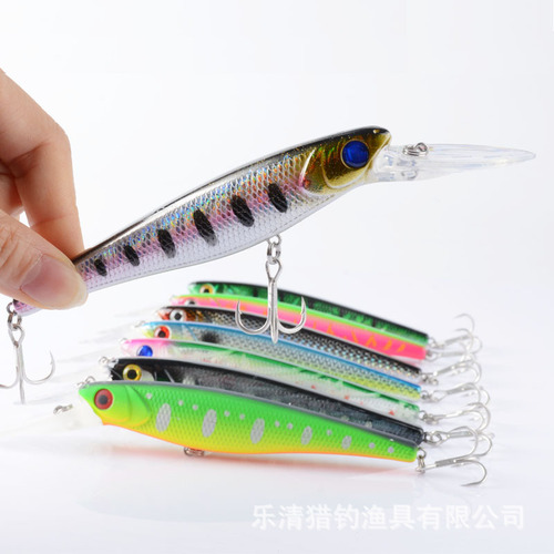 [New Minnow 8 colors] Lure bait 15CM/18.7G thickened long tongue fake bait sea fishing hard bait fishing gear batch