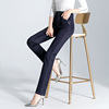 Middle and old age Women pants Mom pants Paige Elastic force mm Large trousers Straight Jeans