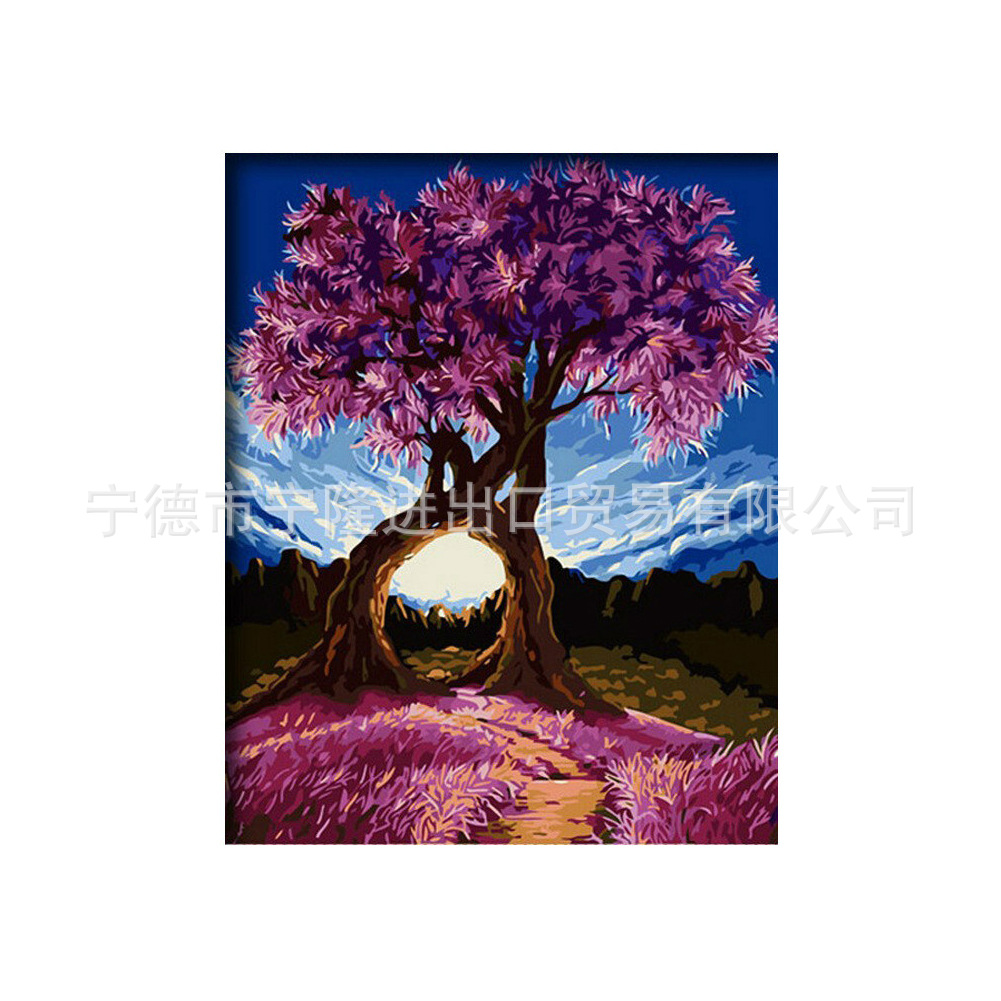 Noche ciudad DIY pintura al óleo digital fábrica al por mayor sin marco combinación apretado marco interior estilo más de 1 unidades entrega